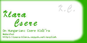 klara csere business card